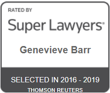 Rated by SuperLawyers | Genevieve Barr | Selected in 2016-2019 | Thomson Reuters